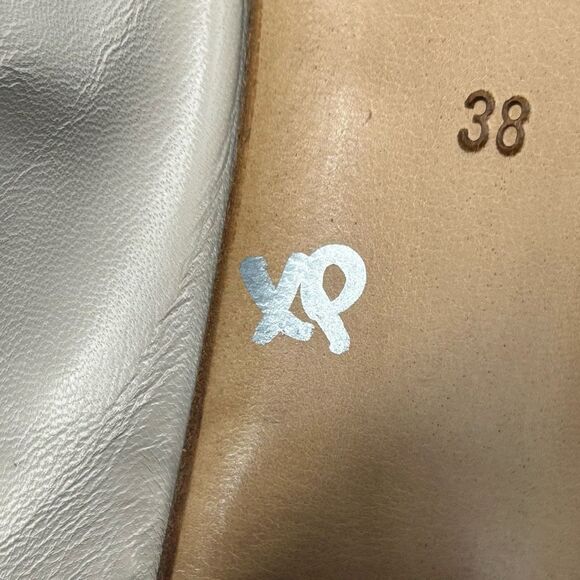 Agl Attilio Giusti Leombruni Leather Beige Black Pumps Size 38 Block Heels - Picture 11 of 15